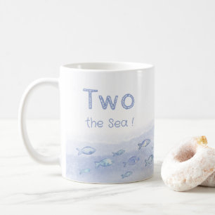 Blauw zee vis jongen 2e verjaardag mok
