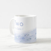 Blauw zee vis jongen 2e verjaardag mok (Voorkant links)