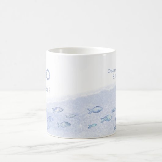 Blauw zee vis jongen 2e verjaardag mok (Center)