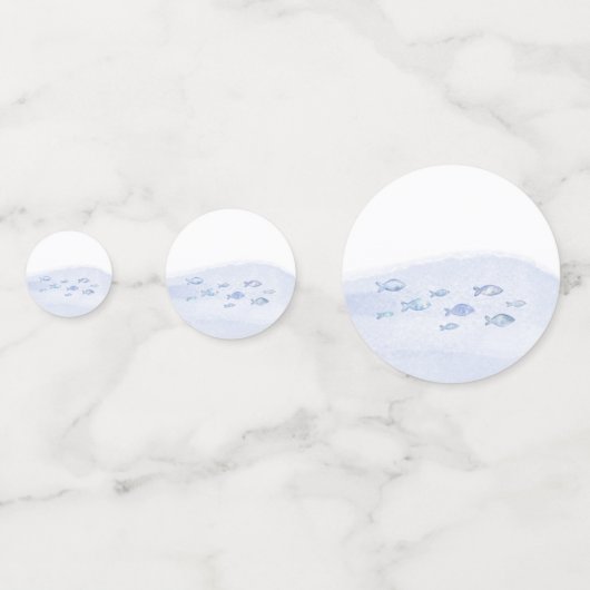 Blauw zee vis jongen 2e verjaardagsfeestje confett confetti (Achterkanten)