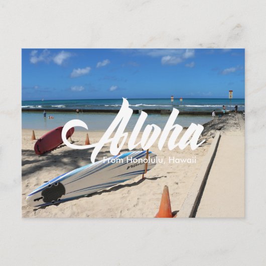 blauw zee Waikiki strand Honolulu hawaii briefkaar Briefkaart (Voorkant)