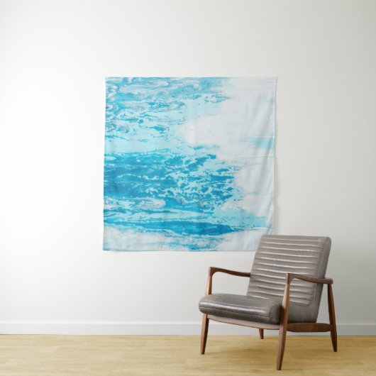 Blauw zee wandkleed (In situ)