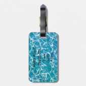 Blauw Zee Water Bagagelabel (Achterkant verticaal)