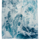 Blauw Zee Water Douchegordijn (Voorkant)