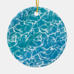 Blauw Zee water* Keramisch Ornament