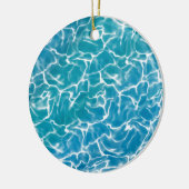 Blauw Zee water* Keramisch Ornament (Links)