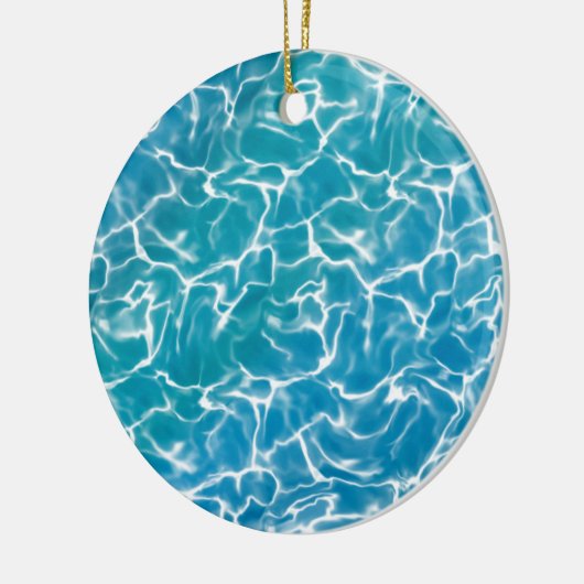 Blauw Zee water* Keramisch Ornament (Links)