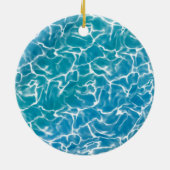 Blauw Zee water* Keramisch Ornament (Achterkant)