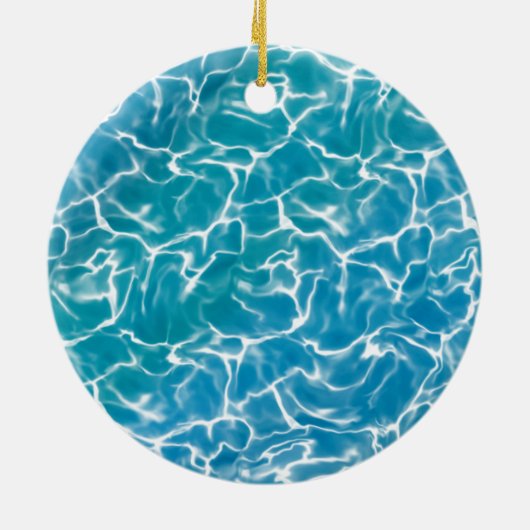 Blauw Zee water* Keramisch Ornament (Achterkant)