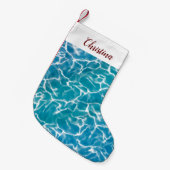 Blauw Zee water * Kleine Kerstsok (Voorkant (Hangend))