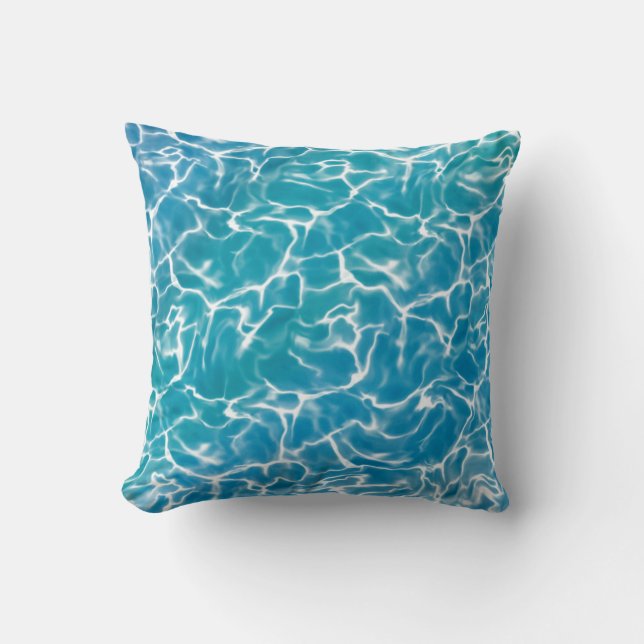 Blauw Zee water * Kussen (Voorkant)