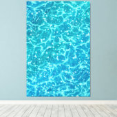 Blauw zee Water met spaarpjes Canvas Afdruk (Insitu (Houten vloer))