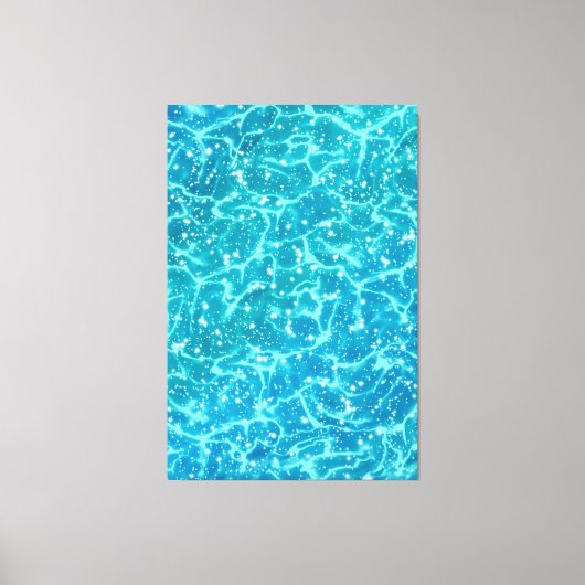 Blauw zee Water met spaarpjes Canvas Afdruk (Voorkant)