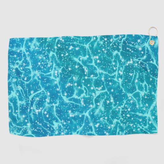 Blauw zee Water met spaarpjes Golfhanddoek (Horizontaal)