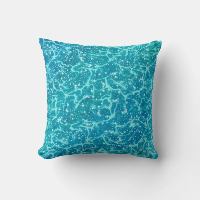 Blauw zee Water met spaarpjes Kussen (Voorkant)
