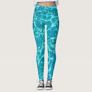 Blauw Zee Water met spaarpjes Leggings