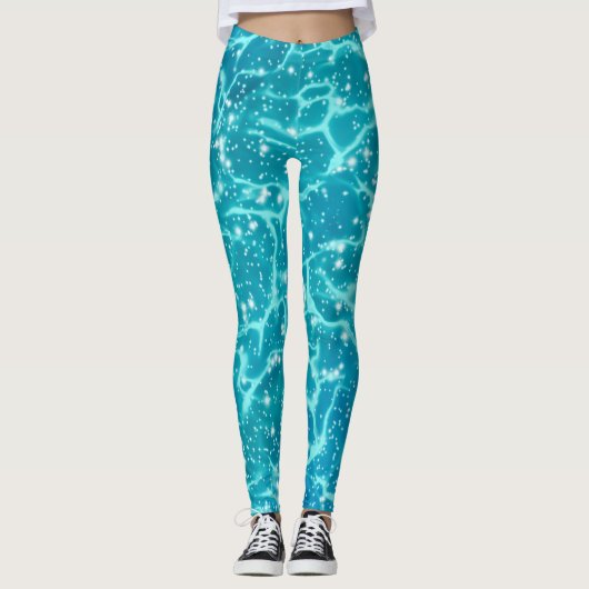 Blauw Zee Water met spaarpjes Leggings (Voorkant)