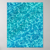 Blauw zee Water met spaarpjes Poster (Voorkant)