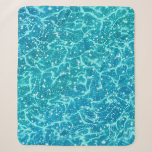 Blauw Zee Water met spaarpjes Sherpa Deken
