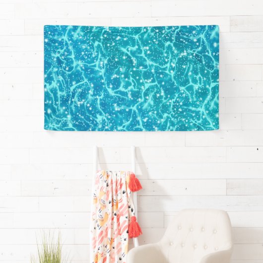 Blauw zee Water met spaarpjes Spandoek (Insitu)