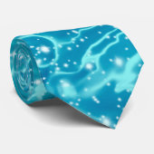 Blauw Zee Water met spaarpjes Stropdas (Opgerold)
