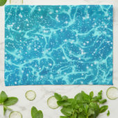Blauw zee Water met spaarpjes Theedoek (Gevouwen)