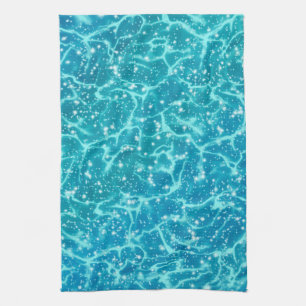 Blauw zee Water met spaarpjes Theedoek