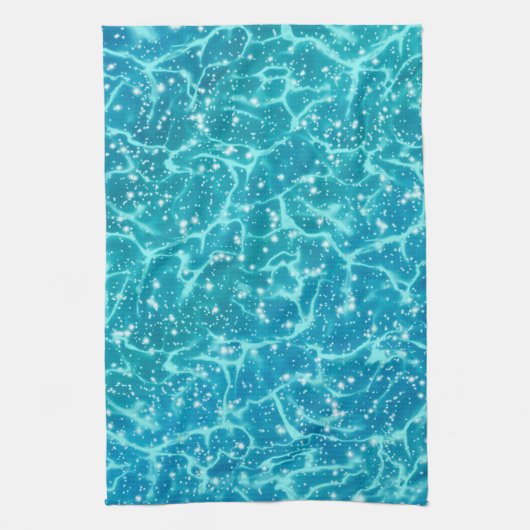 Blauw zee Water met spaarpjes Theedoek (Verticaal)