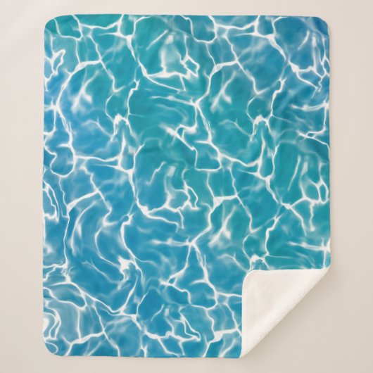 Blauw Zee Water Sherpa Deken (Voorkant)