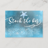 Blauw Zee Zomer Voorraad het bar Vrijgezellenfeest Informatiekaartje (Voorkant)