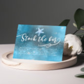 Blauw Zee Zomer Voorraad het bar Vrijgezellenfeest Informatiekaartje