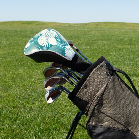 Blauw zeeen omhulselpatroon golfheadcover (Insitu)