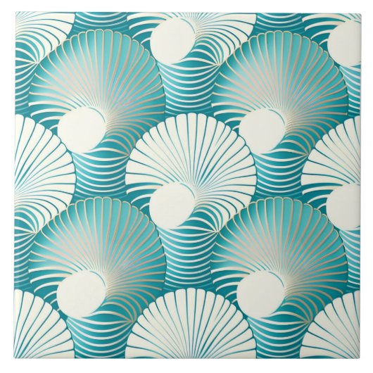 Blauw zeeen omhulselpatroon tegeltje (Voorkant)