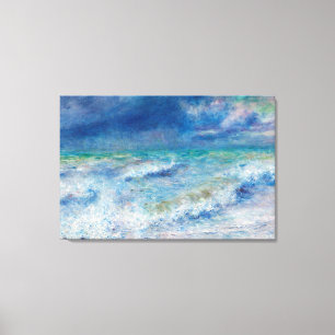 Blauw zeegezicht door Renoir Impressionistisch Sch Canvas Afdruk