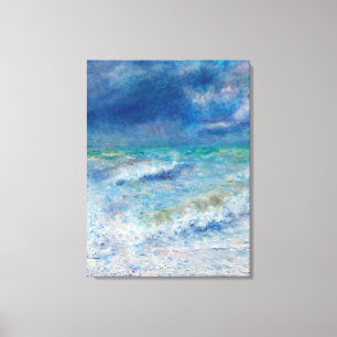Blauw zeegezicht van Renoir Canvas Afdruk