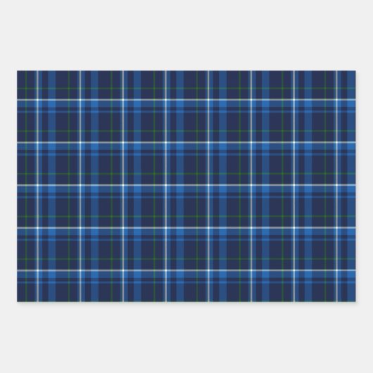 Blauw, zeemacht en witte speldenstaart inpakpapier vel (Voorkant)