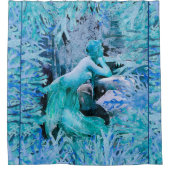 Blauw zeemeermin douchegordijn (Voorkant)