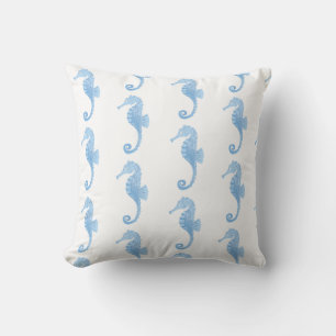 Blauw Zeepaardje Kustpatroon  Kussen