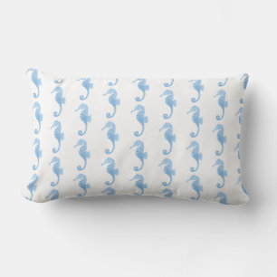 Blauw Zeepaardje Kustpatroon  Kussen