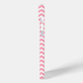 Blauw Zeepaardje op Roze Chevrons Patroon Case-Mate iPhone Case (Achterkant / Links)