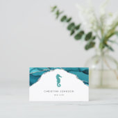 blauw zeepaardontwerp visitekaartje (Staand voorkant)