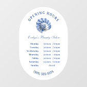 Blauw Zeeschelp Logo Openingstijden Ruitstickers Raamsticker (Vel)