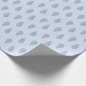 Blauw Zeeschelp Patroon . Cadeaupapier (Hoek)