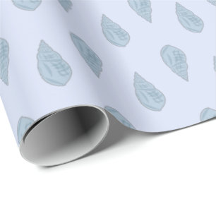 Blauw Zeeschelp Patroon . Cadeaupapier
