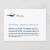 Blauw zeeschelp trouwfeest receptie enclosure informatiekaartje (Achterkant)