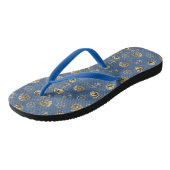blauw - zeeschelpen voor de waterverf teenslippers (Schuin)