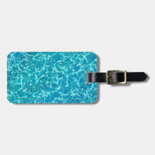 Blauw zeewater met glinsteringen bagagelabel