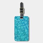 Blauw zeewater met glinsteringen bagagelabel (Voorkant verticaal)