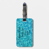 Blauw zeewater met glinsteringen bagagelabel (Achterkant verticaal)