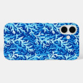 Blauw zeewier Kusttextiel Patroon Case-Mate iPhone Case (Achterkant (horizontaal))